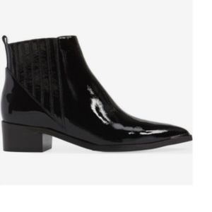 Marc Fisher LTD Black Patent Leather Ankle Boots/Bootie - Size 9